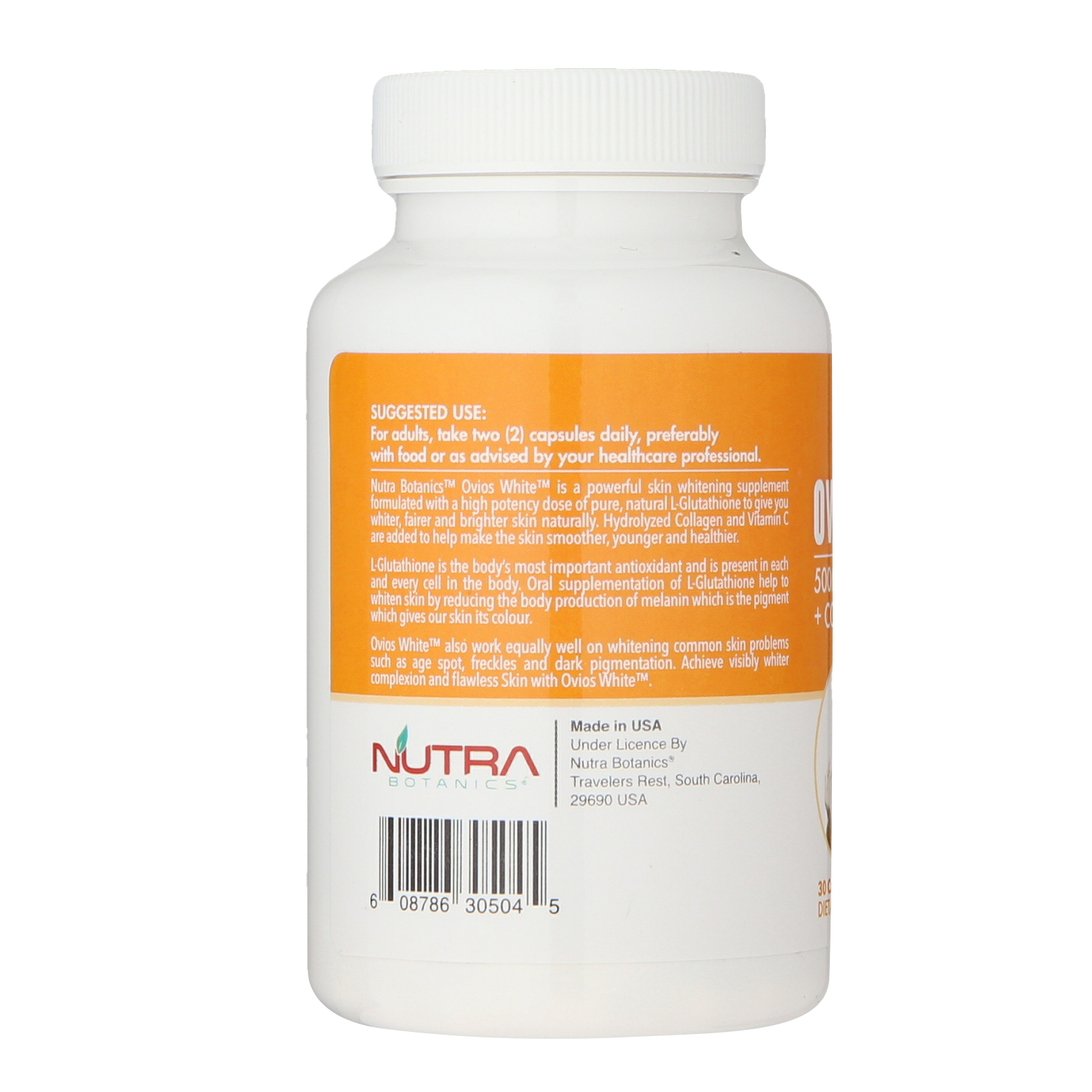 Ovios White Skin Whitening Supplement LGlutathione with Collagen